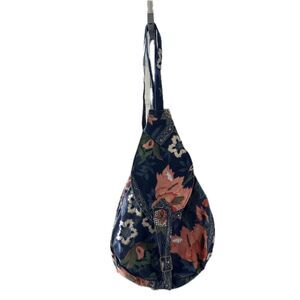 Handprint NYC/Seattle Vintage 100% Cotton Floral Sling Buckle Strap Backpack Bag